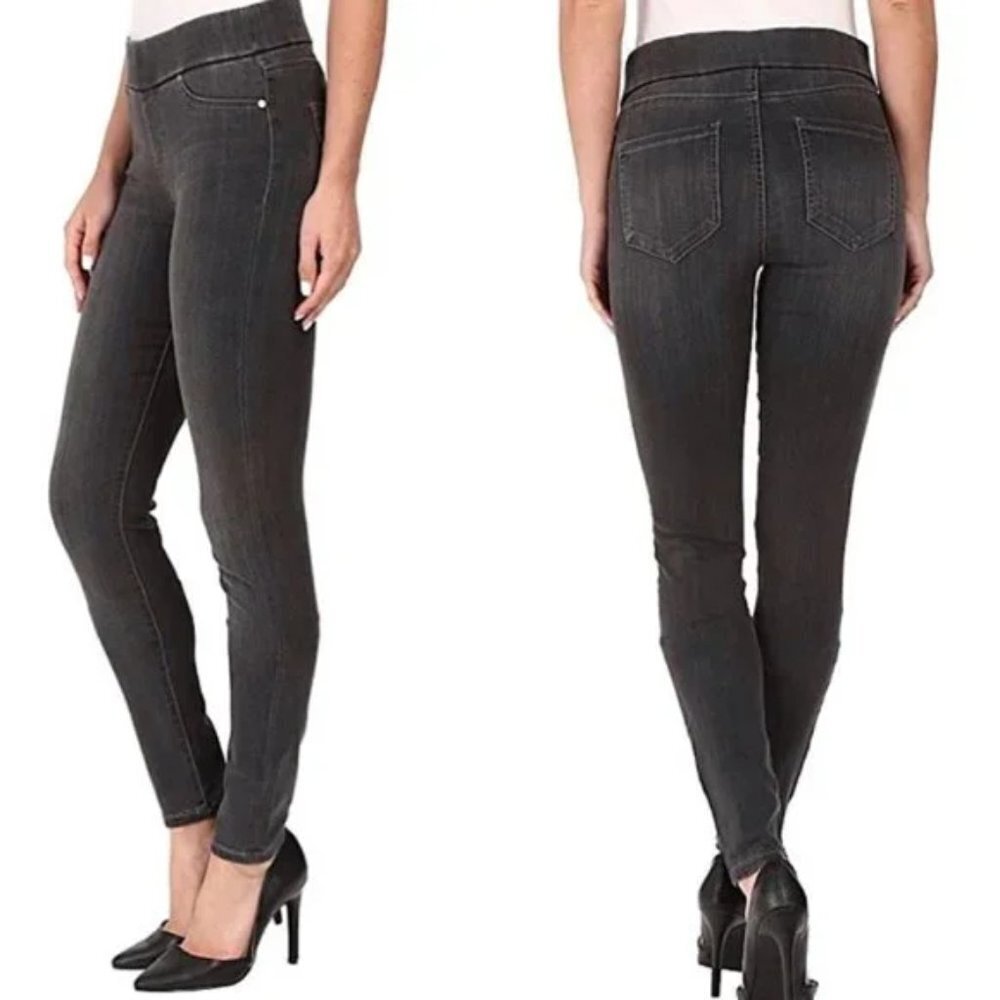 Liverpool The Skinny Legging Pull-On Stretch Denim Jeans in Meteorite Size 6/28